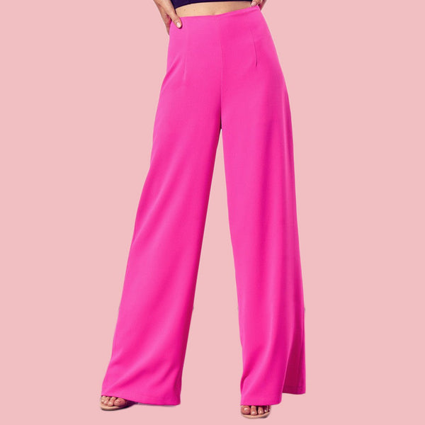 HOT PINK WIDE LEG PANTS