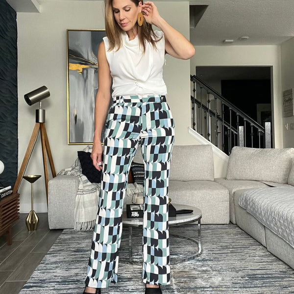 GEOMETRIC PRINT PANTS