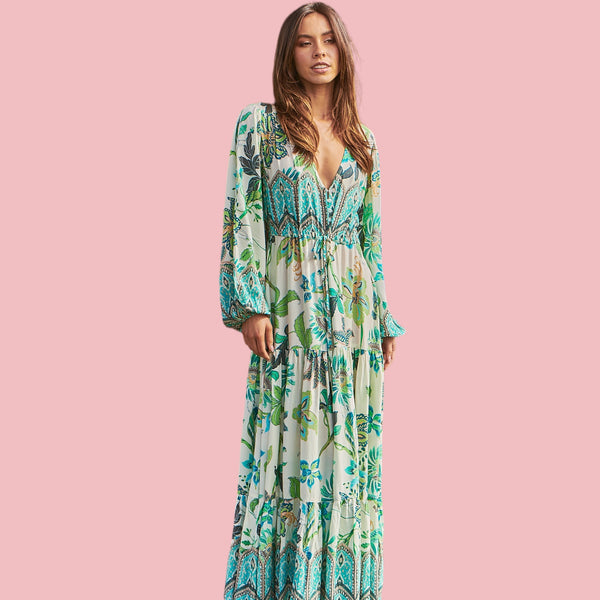 Utopia Print Teresa Maxi Dress Xs / Floral / Rayon Utopia Print Teresa Maxi Dress Xs / Floral / Rayon