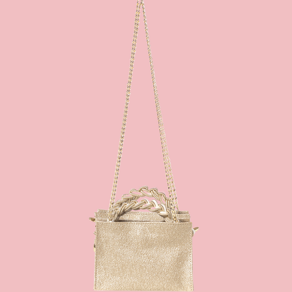 Zara rose shop gold bag