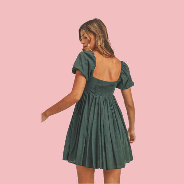 Andrea Babydoll Dress S / Hunter Green Andrea Babydoll Dress S / Hunter Green