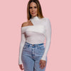 HIGH NECK CUTOUT LONG SLEEVE TOP