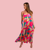 PRINT SPAGUETTI STRAP MAXI DRESS