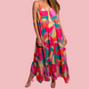 PRINT SPAGUETTI STRAP MAXI DRESS